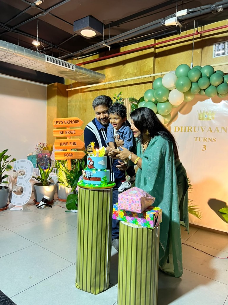 Family Birthday Celebration with Cake Cutting